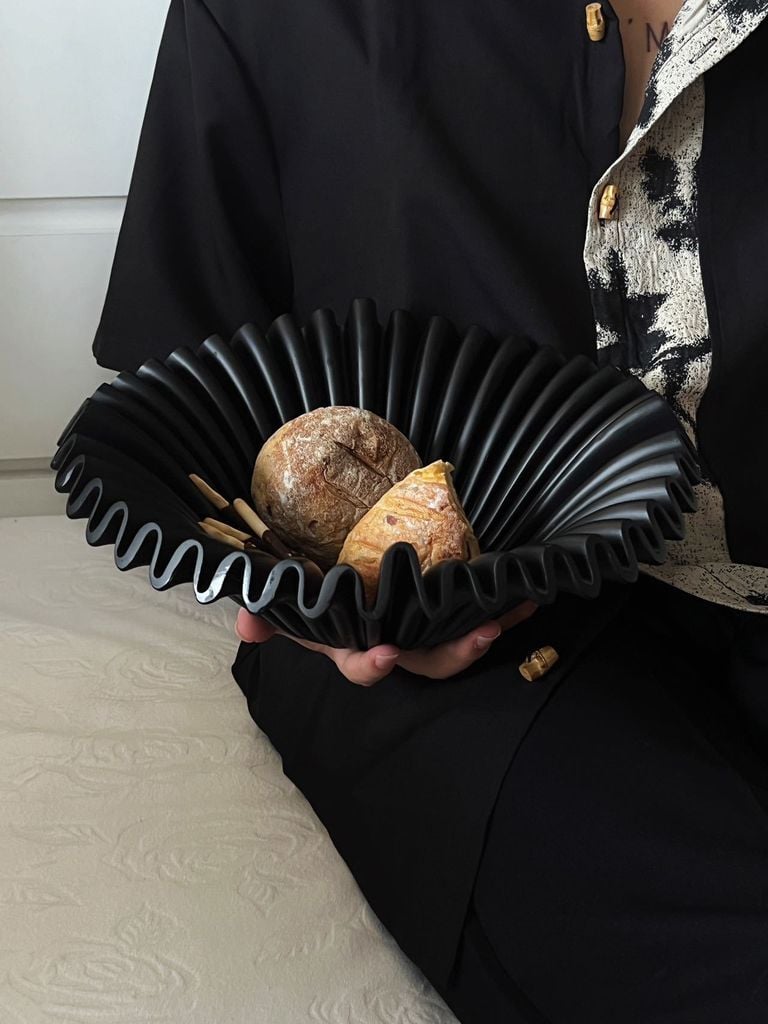 Dĩa Trái Cây Gợn Sóng Dập Ply Nghệ Thuật