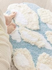 Thảm Lau Chân Dệt Lông Siêu Thấm Decor Các Vị Trí Trong Nhà Xanh Đám Mây