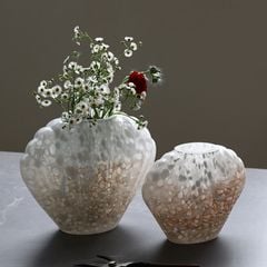 Bình Hoa Thủy Tinh Dáng Vỏ Sò Phong Cách Pháp Sang Trọng