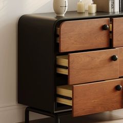 Tủ Console Chân Sắt Gỗ Thông Mỹ Phong Cách Pháp Retro