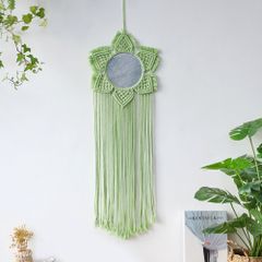 Tranh Gương Dệt Boho Lông Vũ Trang Trí Phòng Khách Phòng Ngủ