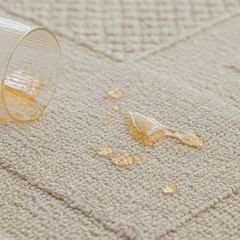 Thảm Trải Sàn Phong Cách Màu Trắng Bắc Âu Sợi Dệt Chống Thấm Caro Vuông