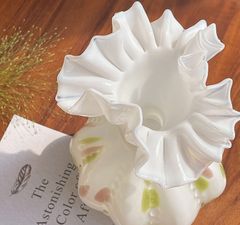 Bình Hoa Thủy Tinh Miệng Nhũ Cánh Hoa Có Quai Tai