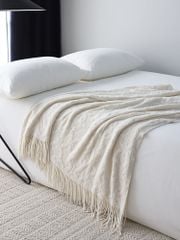 Chăn Len Dệt Kim Dập Sợi Hoa Văn Tròn