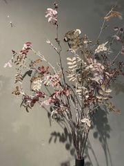 Hoa Giả Trang Trí Mô Hình Cành Lá Nâu Đỏ Khô Châu Âu