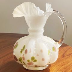 Bình Hoa Thủy Tinh Miệng Nhũ Cánh Hoa Có Quai Tai