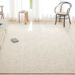 Thảm Trải Sàn Màu Trắng Bắc Âu Sợi Dệt Nổi Tam Giác Chống Thấm