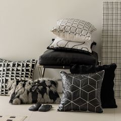 Vỏ Gối Tựa Lưng Trắng Đen Phong Cách Bắc Âu Tối Giản