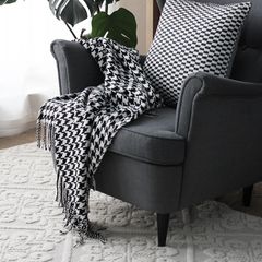 Chăn Phủ Giường Decor Họa Tiết Răng Sói Houndstooth 130x230cm