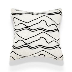 Gối Tựa Lưng Trừu Tượng Đen Xám Gợn Sóng