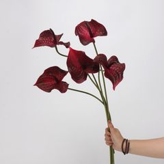 Cành Hoa Môn Đỏ PU Cao Cấp