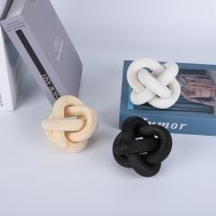 Đồ Decor Để Bàn Khối Tròn Gỗ 3 Vòng Dây Chuyền