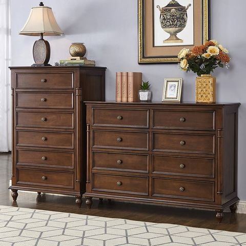 Tủ Gỗ Tần Bì Phong Cách Vintage Mỹ 7 Ngăn Kéo