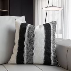Vỏ Gối Tựa Lưng Sofa Trang Trí Đen Hình Học Dạ Nỉ