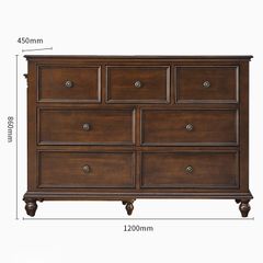 Tủ Gỗ Tần Bì Phong Cách Vintage Mỹ 7 Ngăn Kéo