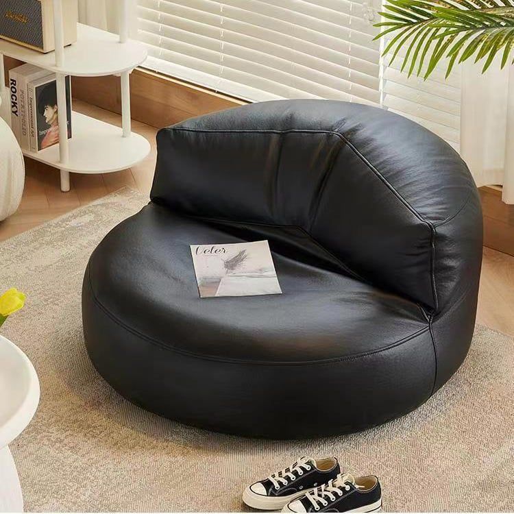 Ghế Lười Hạt Xốp Hình Tròn Bọc Da