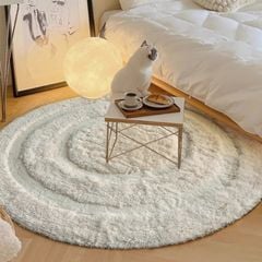 Thảm Tròn Trải Sàn Lông Sữa Mềm Cao Cấp Phong Cách Hiện Đại