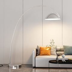 Đèn Sàn Vòng Cung Tròn Bắc Âu Trang Trí Sofa Bằng Kim Loại Ánh Sáng 3 Màu