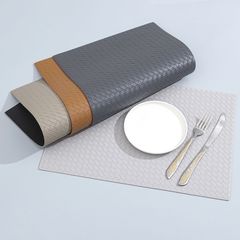 Tấm Lót Bàn Ăn Da PU Cách Nhiệt Đan Lưới