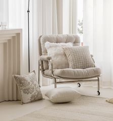 Vỏ Gối Tựa Lưng Sofa Tông Kem Trừu Tượng Wabi Sabi