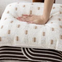 Vỏ Gối Tựa Lưng Nâu Be Hình Học Sang Trọng