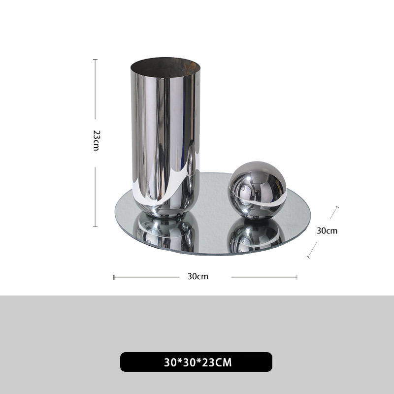 Bình Hoa Nghệ Thuật Inox Mạ Điện Cao Cấp Set Bộ 3 Bình Hoa Inox