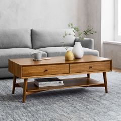 Bàn Trà Kiểu Tủ Ngăn Kéo 2 Tầng Mid Century