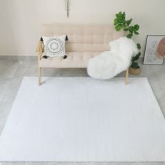 Thảm Lông Thỏ Sợi Lông Sát Mềm Mại Đế Canvas Thảm Trang Trí Cao Cấp