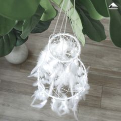 Dream catcher 2 Tầng Vòng Tròn Phối Lông Vũ Tua Rua