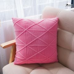 Vỏ Gối Tựa Lưng Trang Trí Đan Len Dập Caro Kim Cương