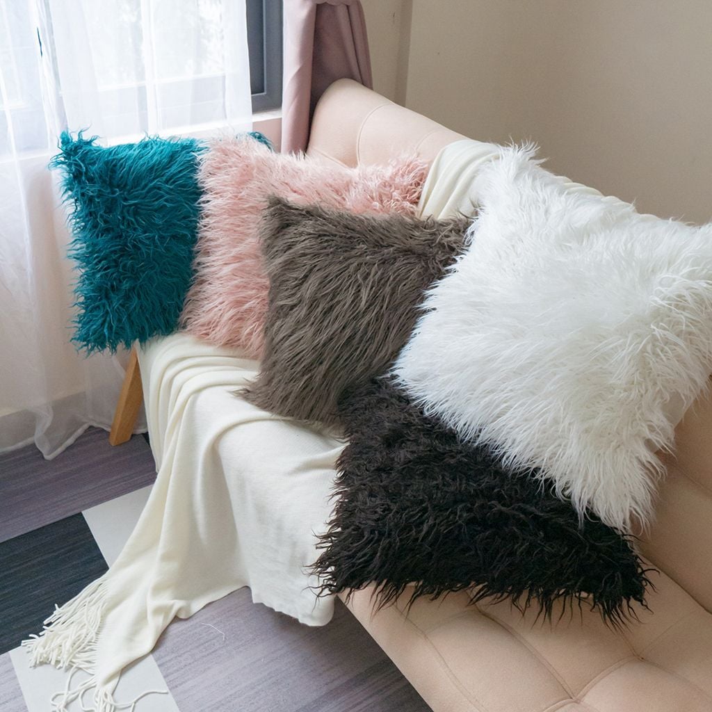 Vỏ Gối tựa lưng lông cừu Dệt Sợi Rối Quyến Rũ