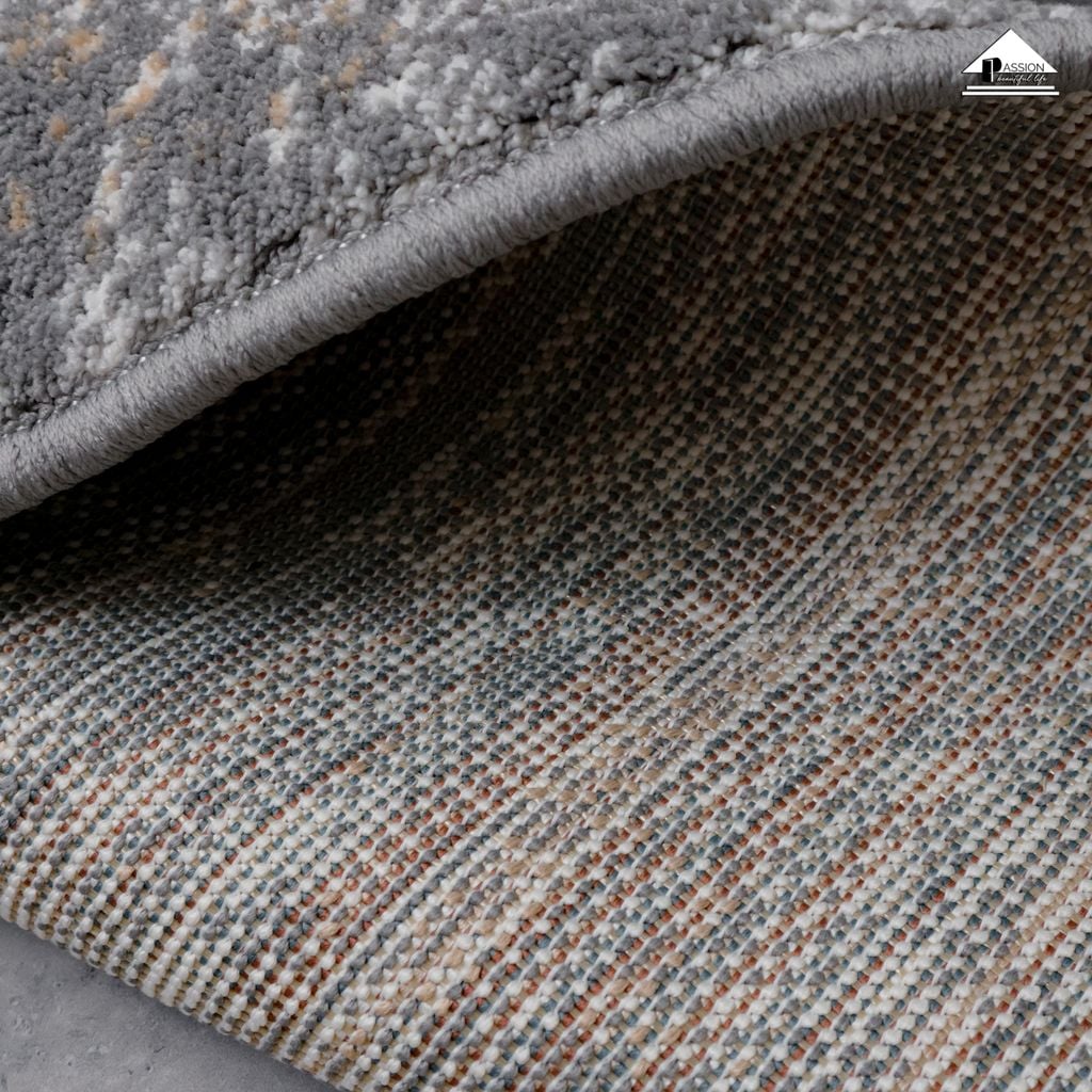 Thảm Lông Sợi Ngắn Cao Cấp Phong Cách Xám Nhũ Vàng Maverick