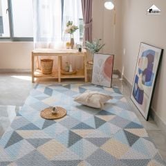 Thảm Cotton Trải Sàn Nhật Bản Trang Trí Hình Học Trang Nhã