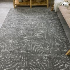 Thảm Lông Sợi Ngắn Cao Cấp Hoạt Tiết Xám Rustic