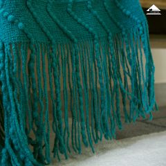 Chăn Thun Đan Len Dệt Kim Họa Tiết Ziczac Trang Trí Giường Ghế Sofa