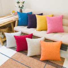 Vỏ Gối Tựa Lưng Bố Gai Màu Trơn