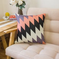 Vỏ Gối Tựa Lưng Hình Học Trừu Tượng Hồng Cam Mocha