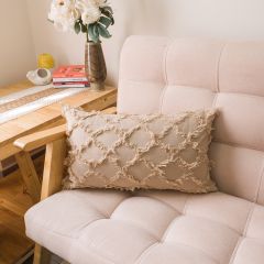 Gối Tựa Lưng Gối Sofa Đính Tua Rua Dệt Hoa Nổi Sang Trọng