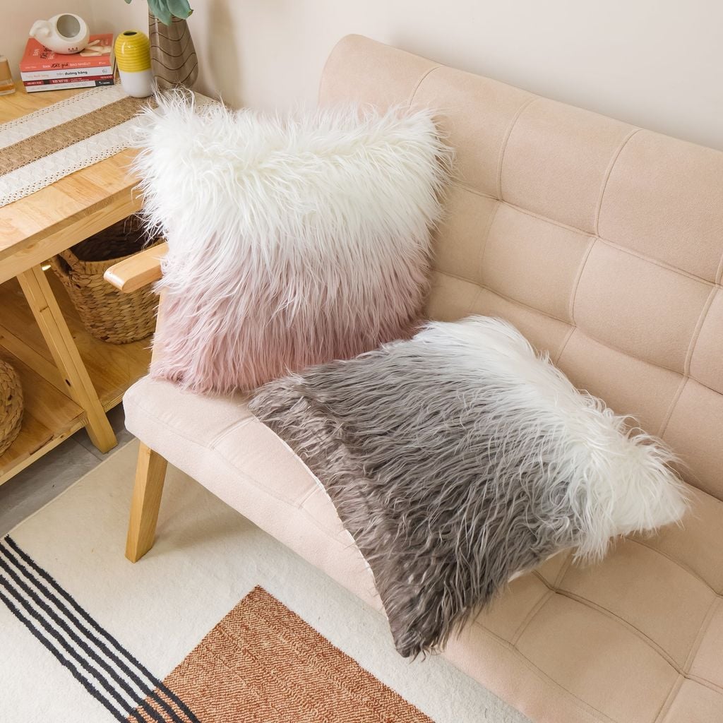 Gối Tựa Lưng Lông Rối Phối Màu 45x45cm