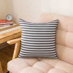 Vỏ Gối Tựa Lưng Cotton Caro Xám Đen
