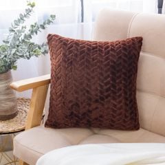 Vỏ Gối Tựa Lưng Nhung Tuyết Dập Vân