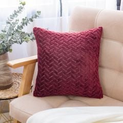 Vỏ Gối Tựa Lưng Nhung Tuyết Dập Vân