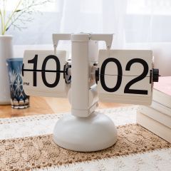 Đồng Hồ Để Bàn Tự Lật Kim Loại Phong Cách Libra Cổ Điển