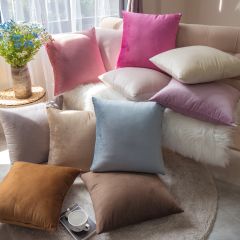 Vỏ Gối Tựa Lưng Sofa Nhung Trơn Màu Sắc Hiện Đại