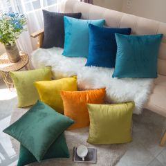 Vỏ Gối Tựa Lưng Sofa Nhung Trơn Màu Sắc Hiện Đại