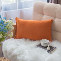 Vỏ Gối Tựa Lưng Sofa Cotton Nhung Mềm Trơn Màu