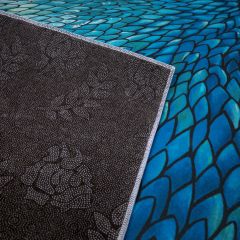 Thảm Nhung Trang Trí Phòng Họa Tiết Cá Xanh Pinellia