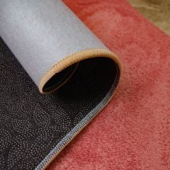 Thảm Nhung Nỉ Trải Sàn Họa Tiết Bắc Âu Retro Hình Học nâu - Hình Học Hồng