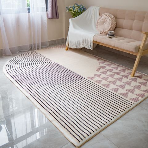 Thảm Trải Sàn Lông Cừu Mềm Trang Trí Phòng Khách Phong Cách Bắc Âu Tối Giản