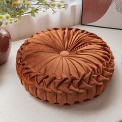 Gối Tựa Lưng Đệm Trang Trí Tròn Xếp Ly Châu Âu Sang Trọng